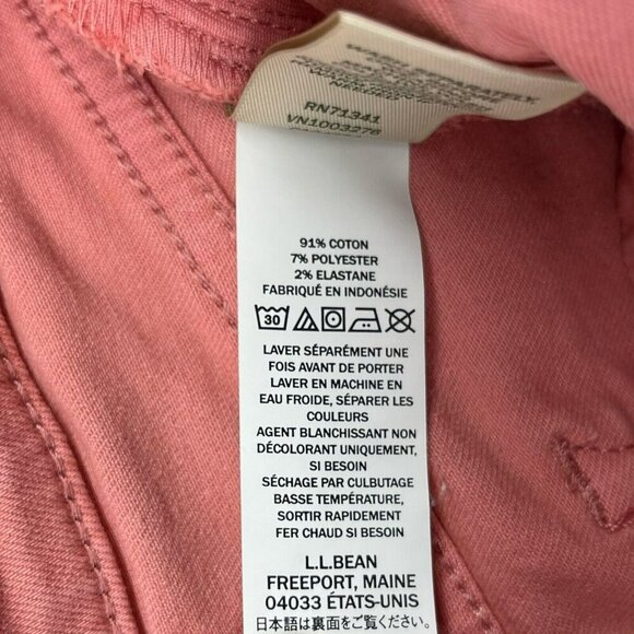 L.L. Bean Jeans Women's Sz 4 Coral Pink Denim Mid Rise Classic Fit Crop Stretch - Picture 11 of 12